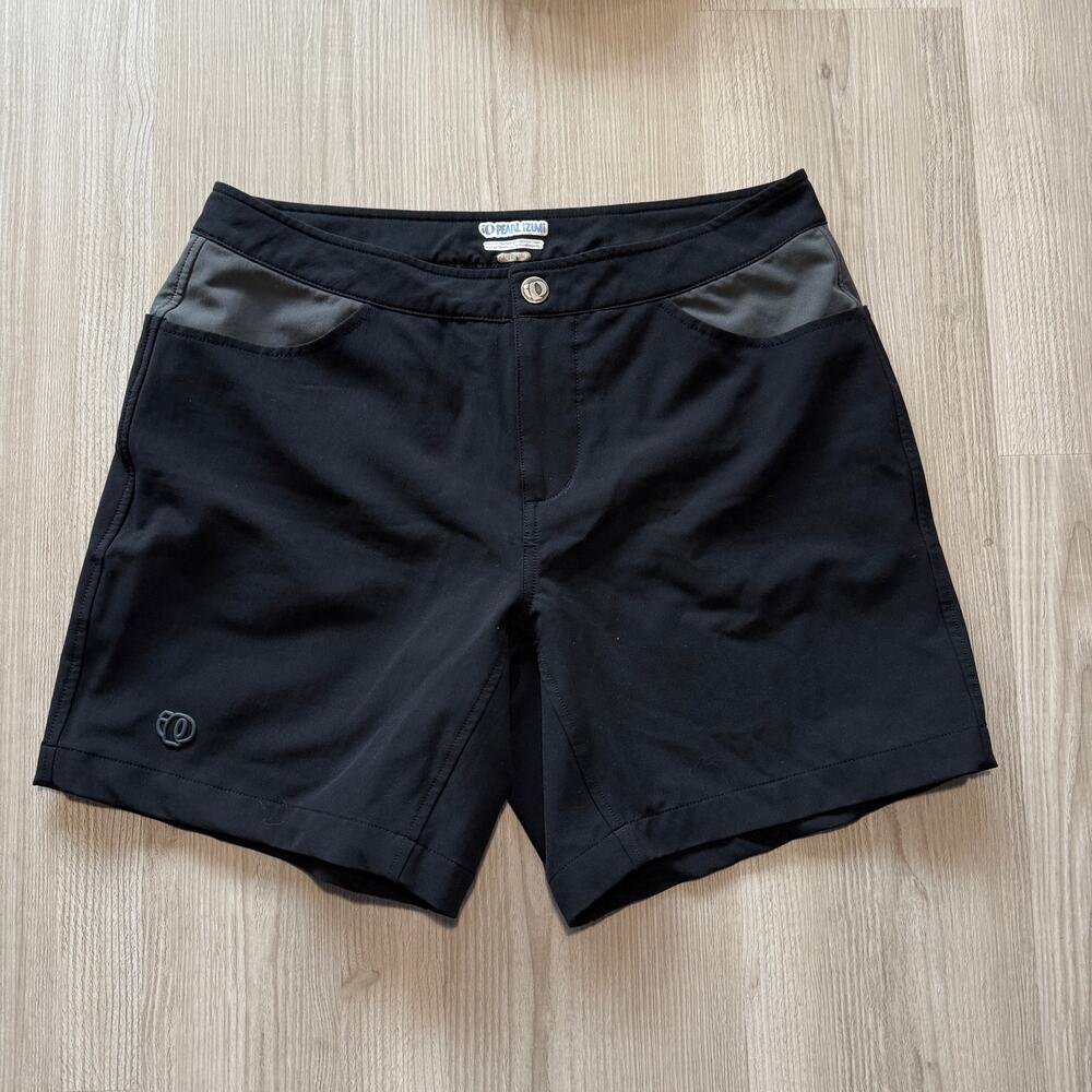 Women's Pearl Izumi Black Gray Athletic Biker Biking Cycling Shorts Sz Medium M